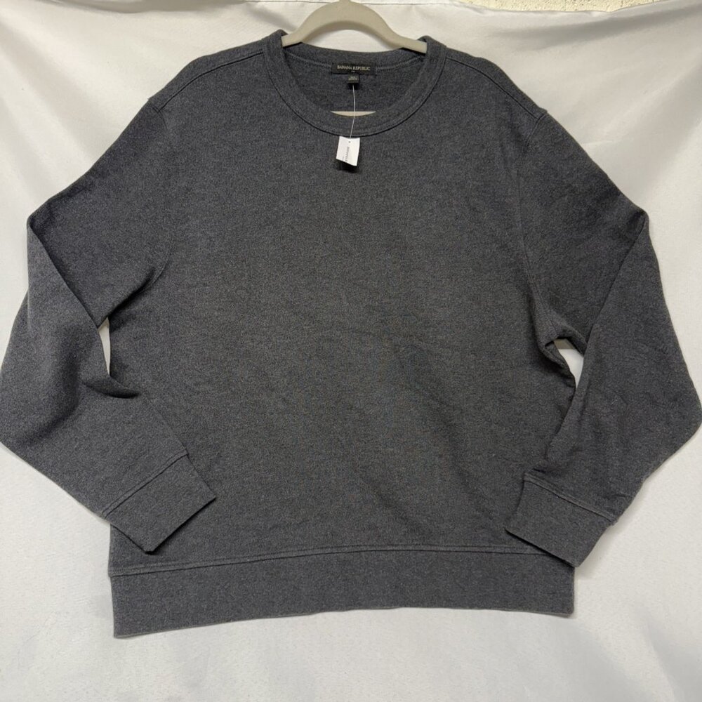 Banana Republic Sweatshirt Mens Size XL Long Sleeve Crew Neck DK Gray Casual